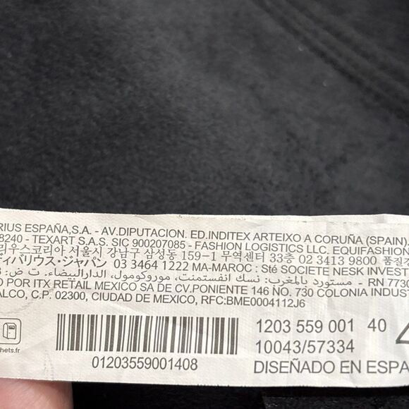 Stradivarius Black Faux Leather Pants High Rise Straight Leg Back Pockets Size 8 - Picture 10 of 11